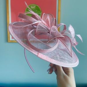 Pastel pink fascinator. Handmade, unique piece with hair clip & hair band.